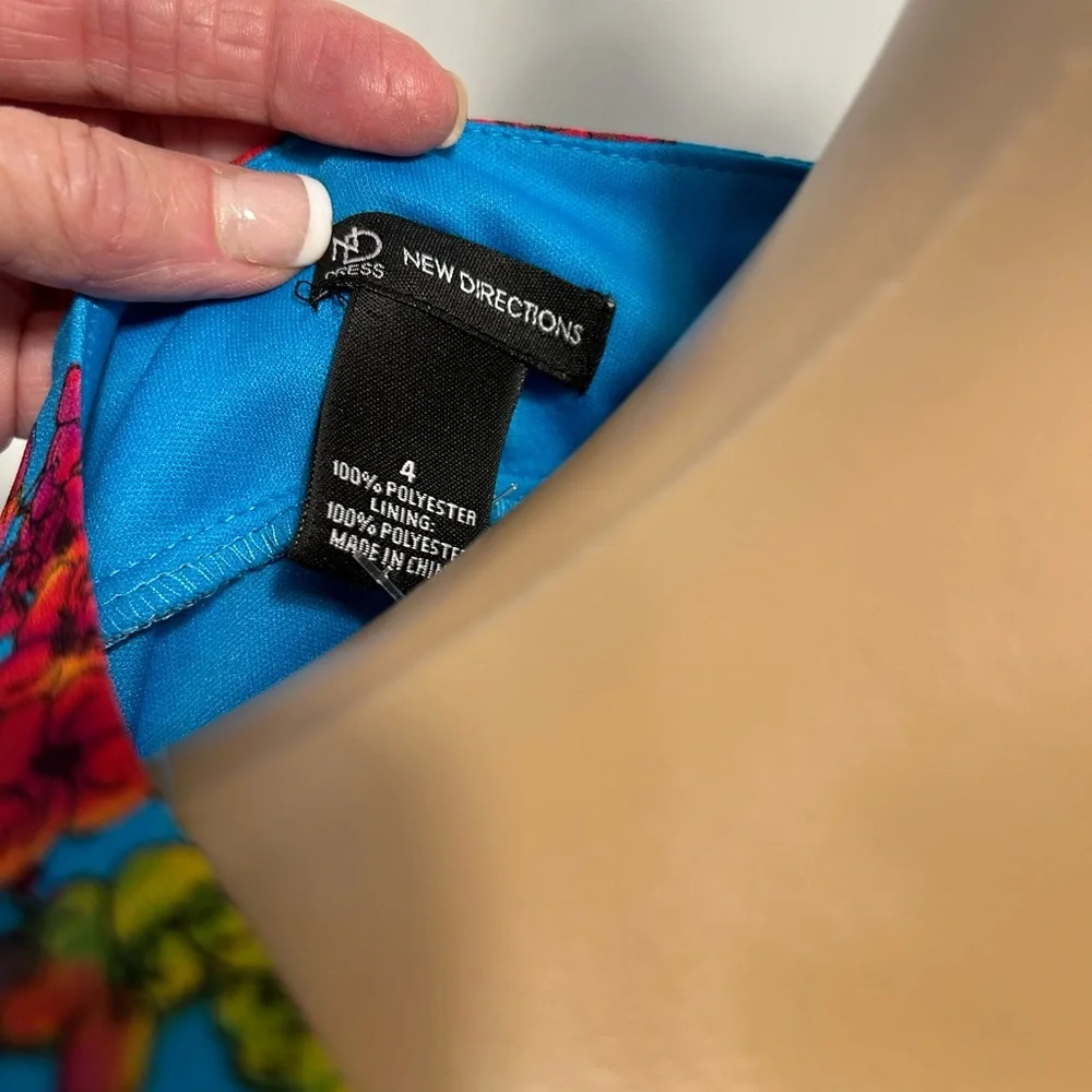 NWOT sharp blue w flowers casual, party homecoming prom wedding date night dress - Picture 7 of 7